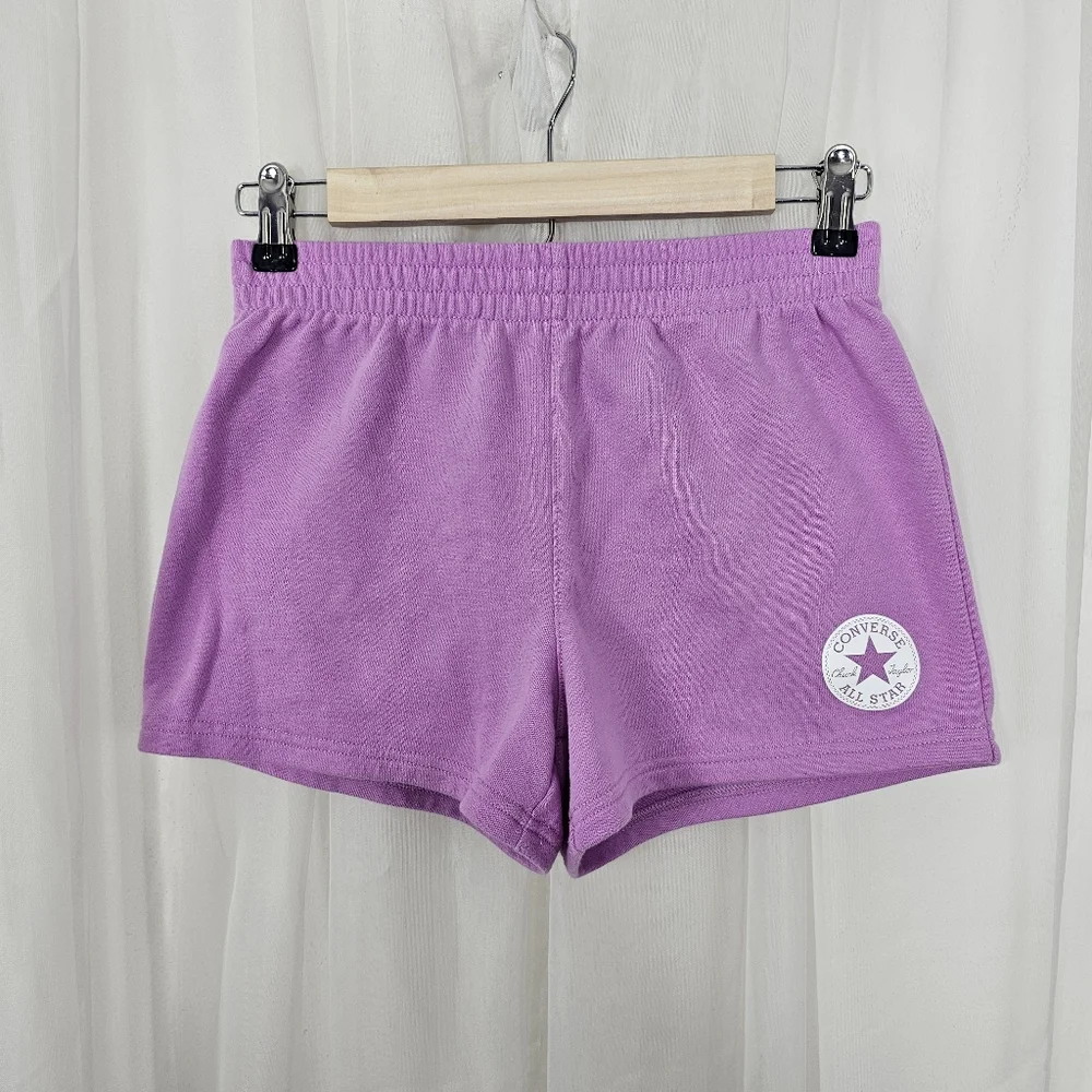 Converse Girls Lilac Purple Terry Athletic Shorts Size Large